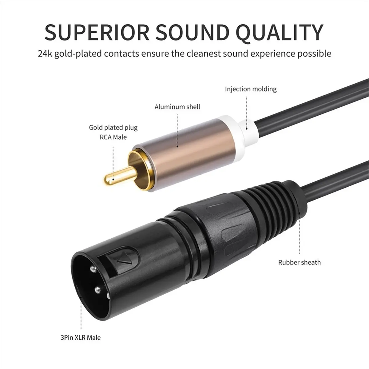 Super Sale 2RCA to 2xLR 3-Core XLR Cable Mixer Power Amplifier Active Speaker Microphone Audio Cable 3meter