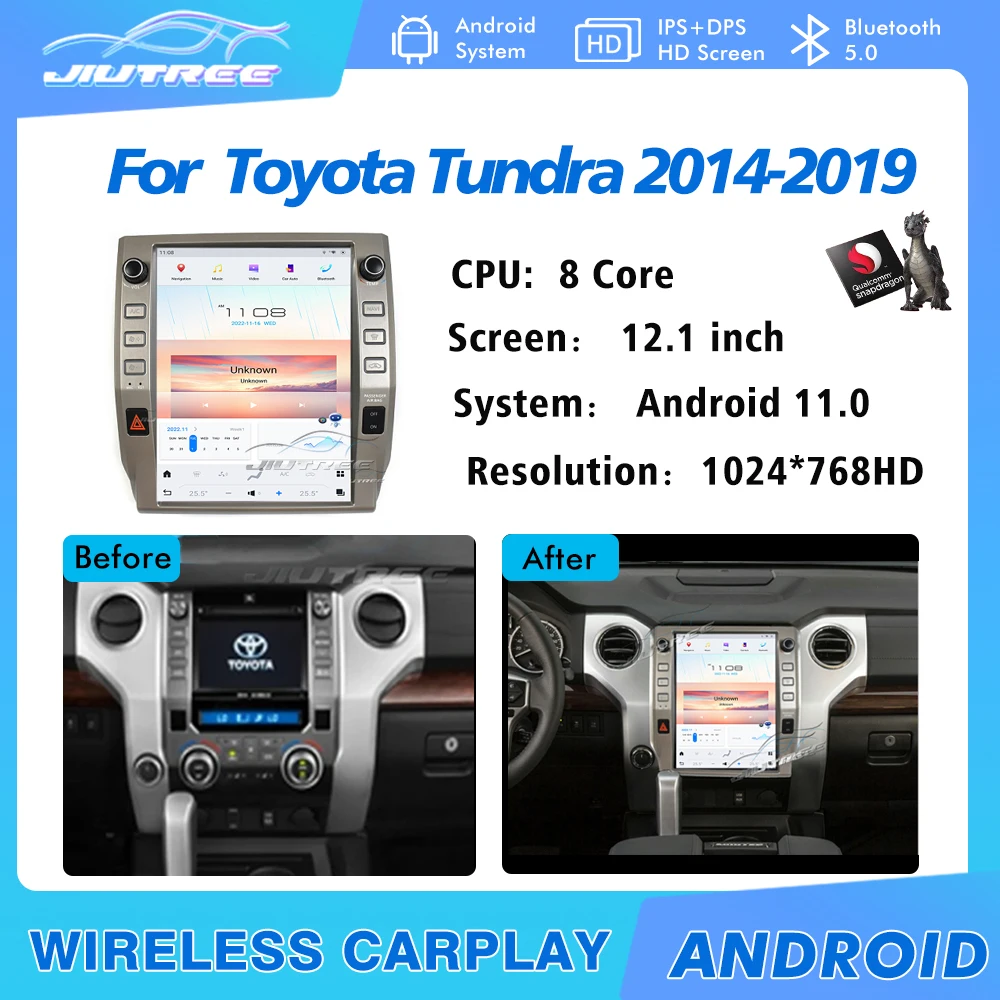 

Car Radio For Toyota Tundra 2014-2019 2 Din Android Touch Screen GPS Navigation Car Multimedia DVD Player Auto Radio Head Unit