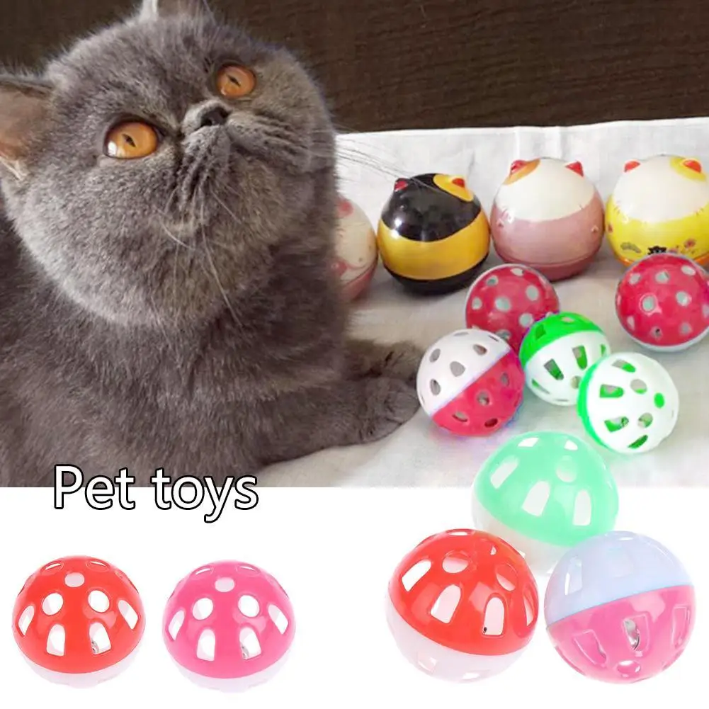 1pc Cat Toy Bell Ball 38mm 43mm Plastic Cat Toy Fun Games Interactive Ball Exercise Cat Animal Funny Toy