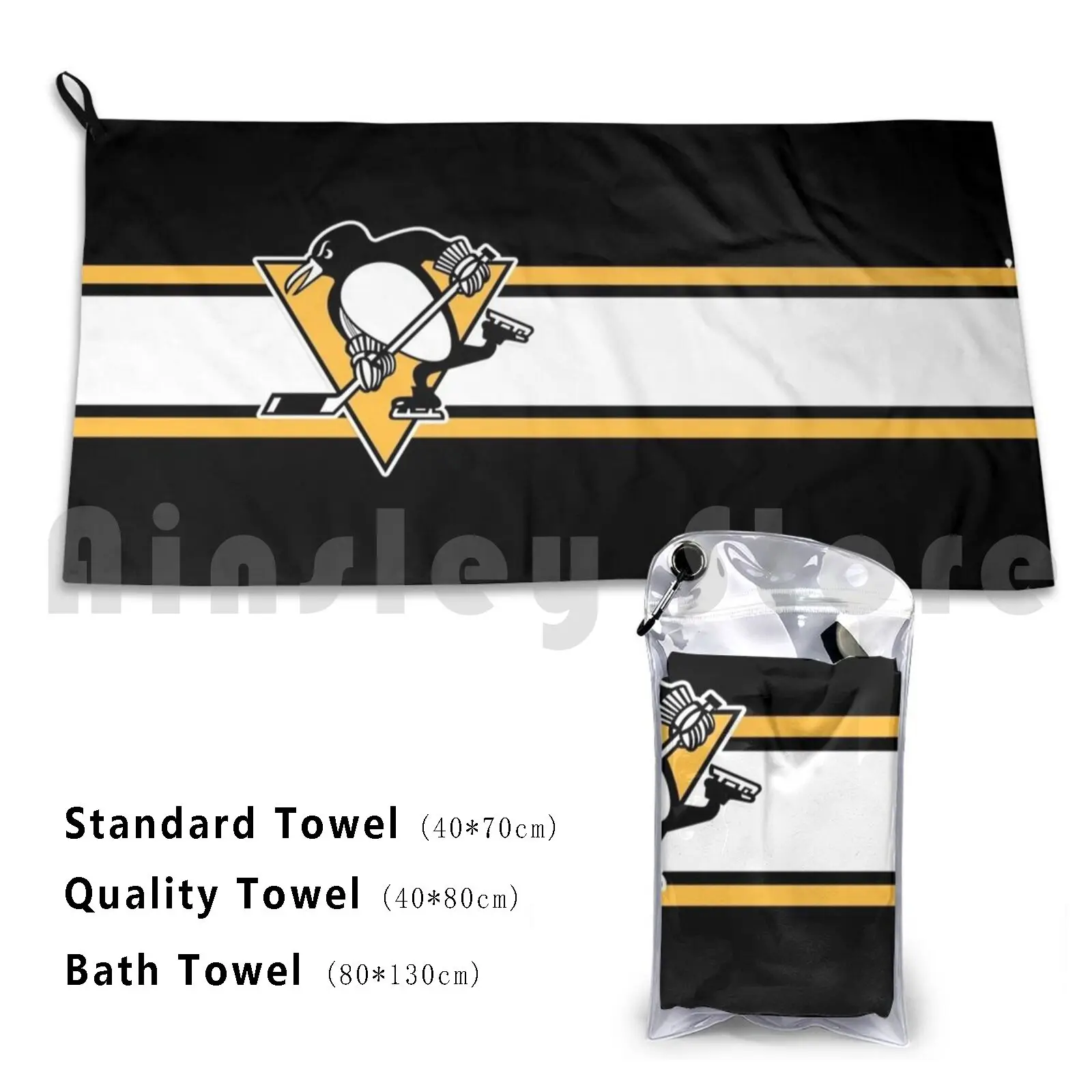 Penguins Custom Towel Bath Towel Hockey