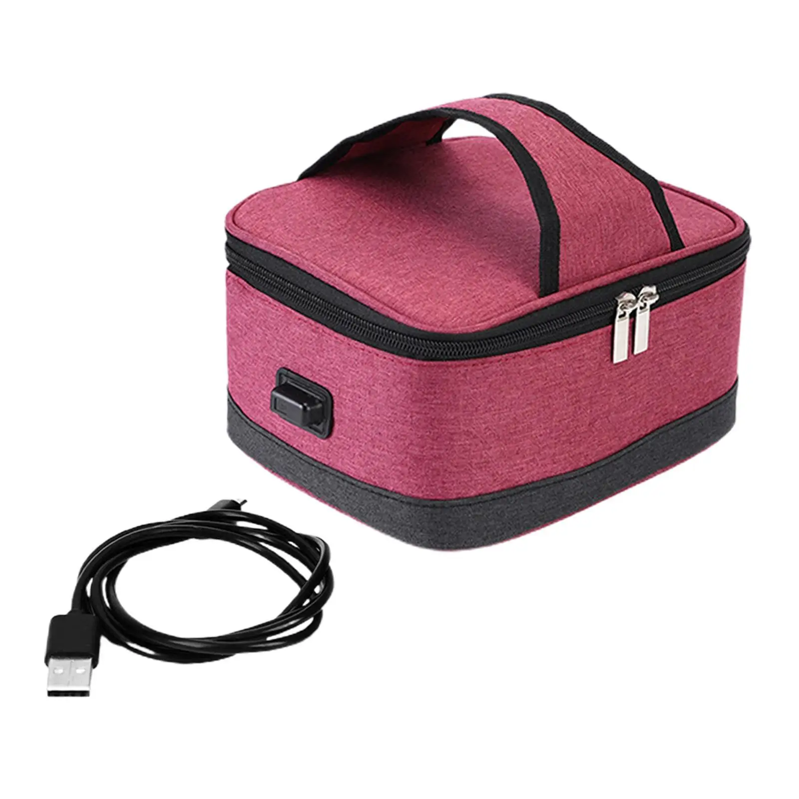 USB Lunch Box Electric Thermal Bag Food Warmer for Car Cooking Working