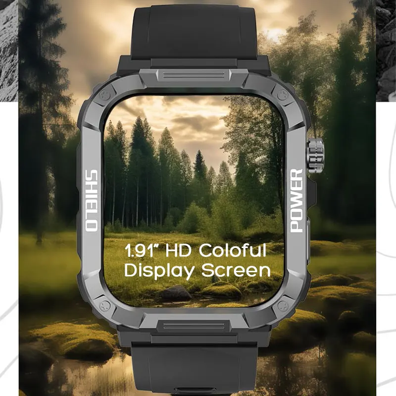 Smart Watch voor heren Dames met activiteitstracker Hartslag Bloeddruk SpO2 Slaapmonitor, 1,91" HD-scherm voor Android iOS