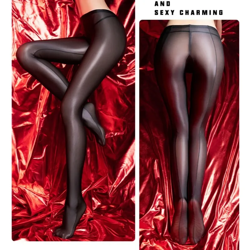 

Oil Shiny Pantyhose Women's Transparent Sexy Tights Glossy Legging Socks Stockings Thin Female Hosiery High Elasticity Summer