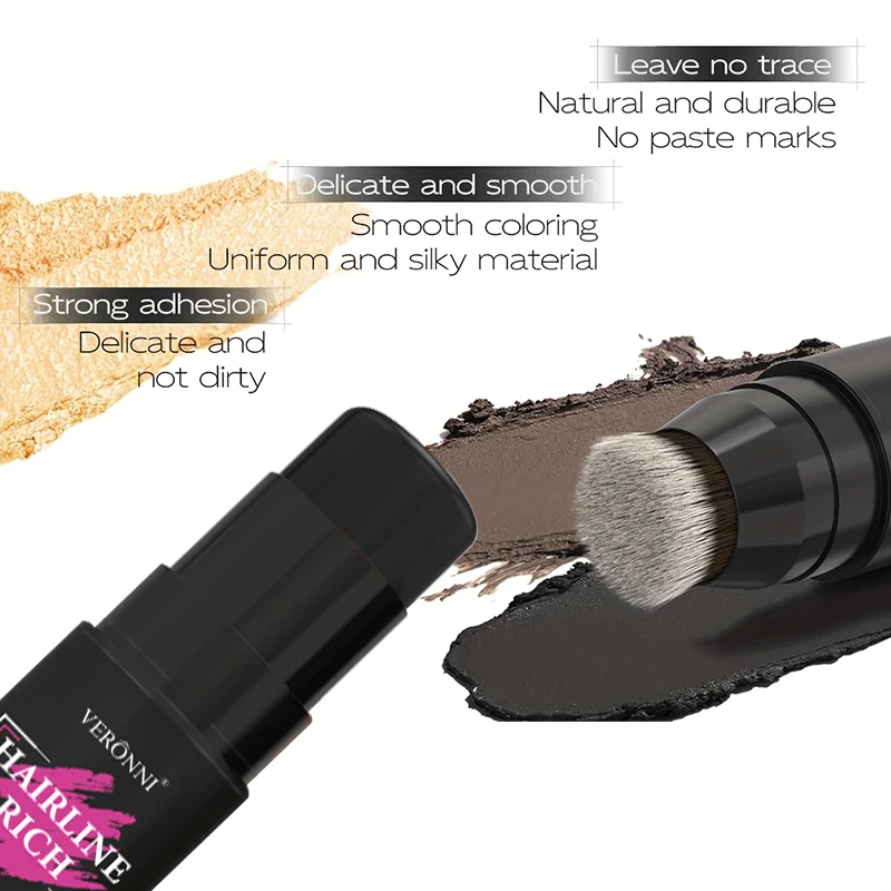 Penna per tinture temporanee per capelli 2 in 1 da 2 pezzi con testina, copre istantaneamente i capelli grigi, stick per ritocchi radice impermeabile per colore naturale