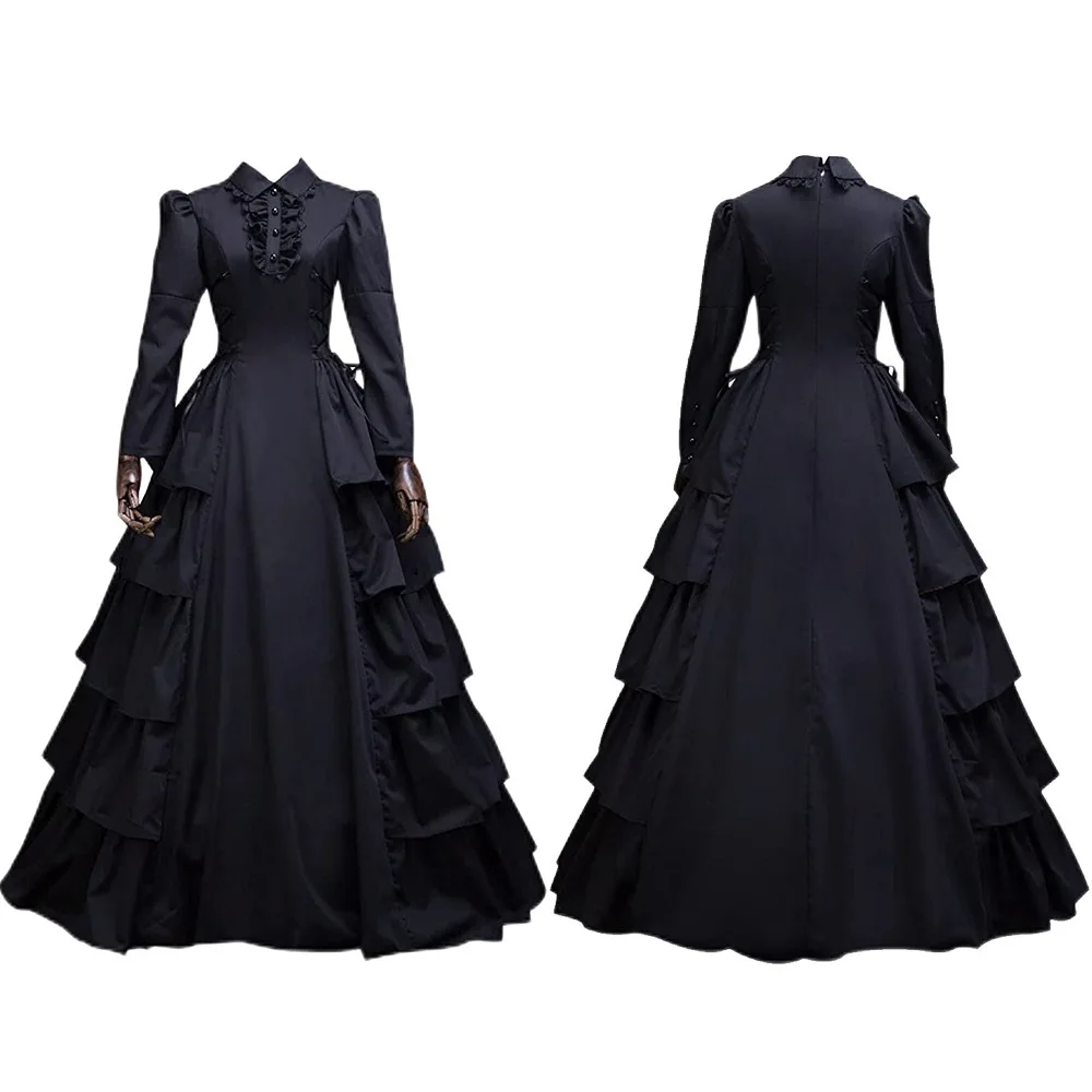

Medieval Victorian Dress, Halloween Renaissance Gothic Lace Princess Dress Costume Accessories Sets Punk Cosplay