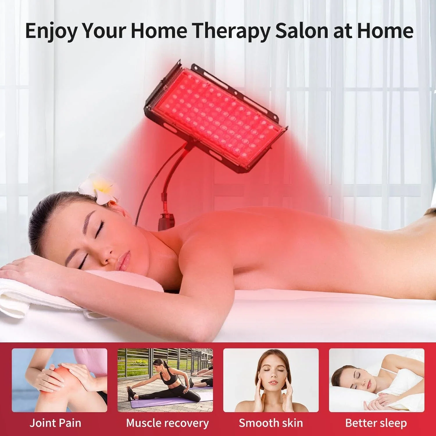 Red Light Therapy Lamp Infrared Light Therapy with Stand 660nm Redlight and 850nm Near Infrared Light Device for Skin Care