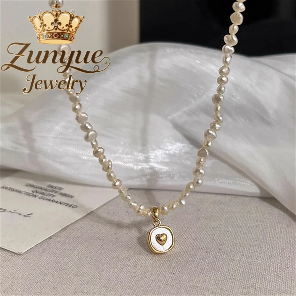 

Baroque Fresh Water Natural Pearl Necklace Simple Senior Sense Collarbone Chain Light Luxury Niche Charms Fashion Fine Jewelry