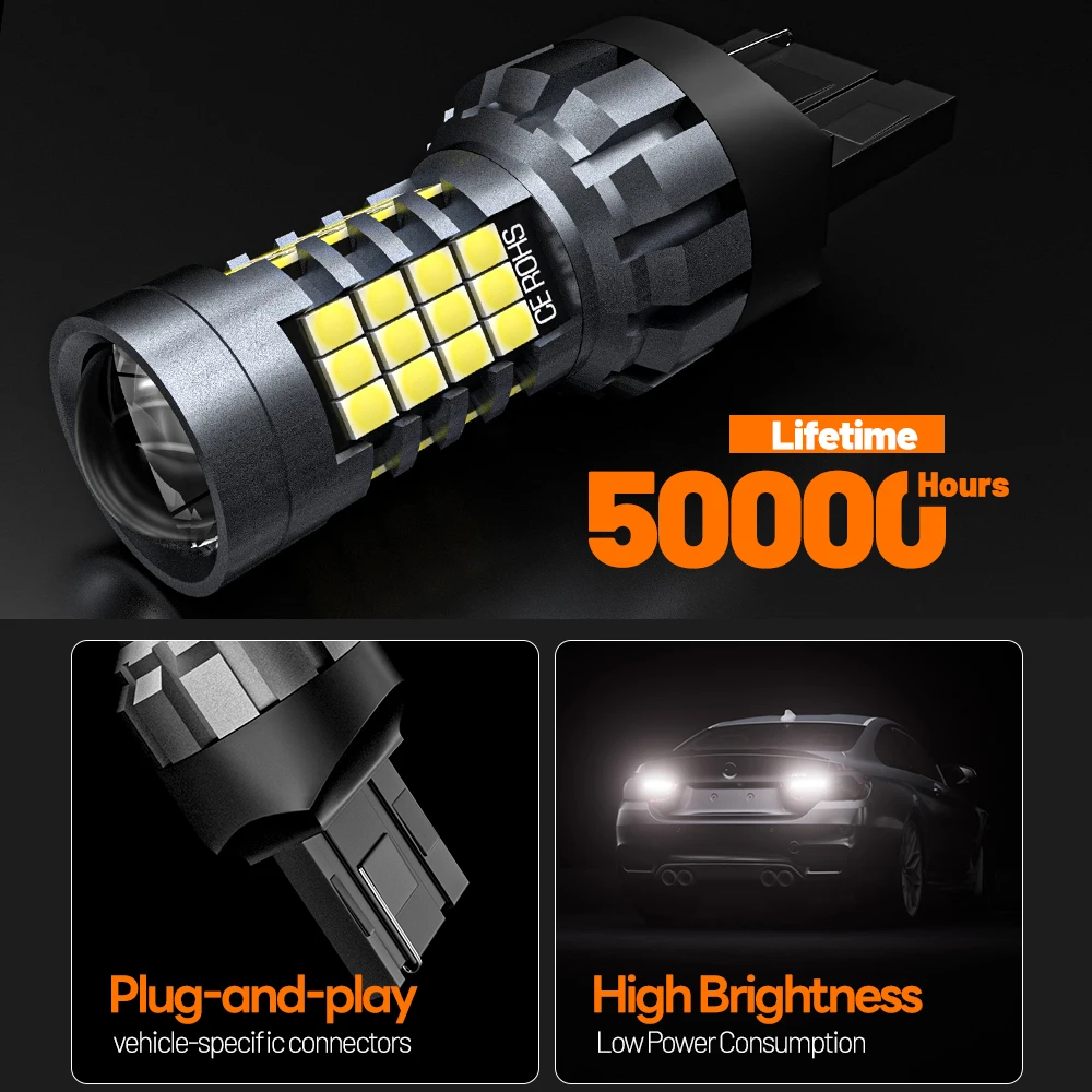 2 قطعة LED عكس ضوء لمبة مصباح احتياطية W21W 7440 T20 Canbus لا خطأ لمازدا 6 gj gl 5 3 RX-8 MX-5 مياتا CX-7 CX-9