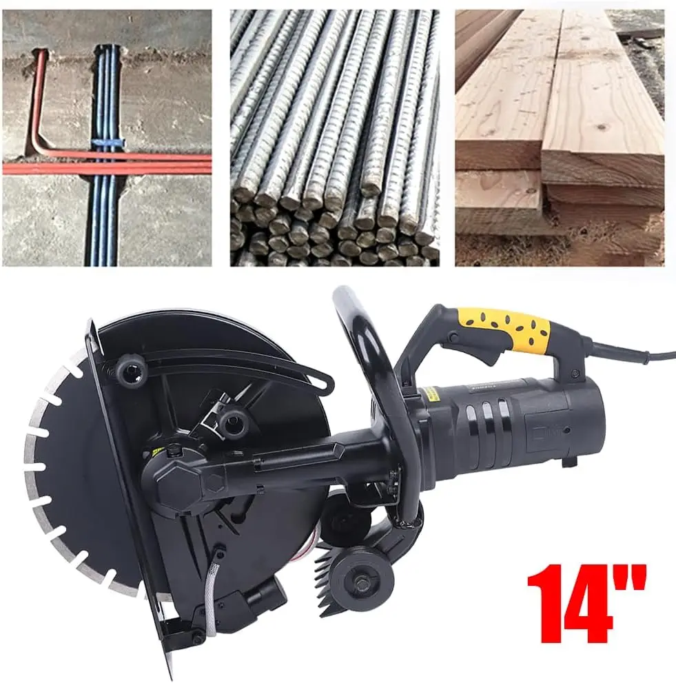 

14" Electric Concrete Cut-Off Saw 355mm Disc Cutter w/ Water Pump 100mm Cutting Depth