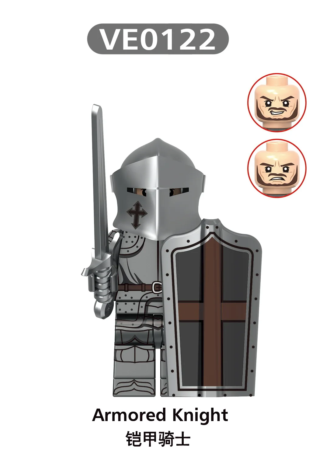 Mittelalterlicher Ritter Schwarzer Falke Krieger Wächter Bausteine Burg Militär Soldaten Figuren Armee Kriegszubehör Bausteine Spielzeug – Detail 8