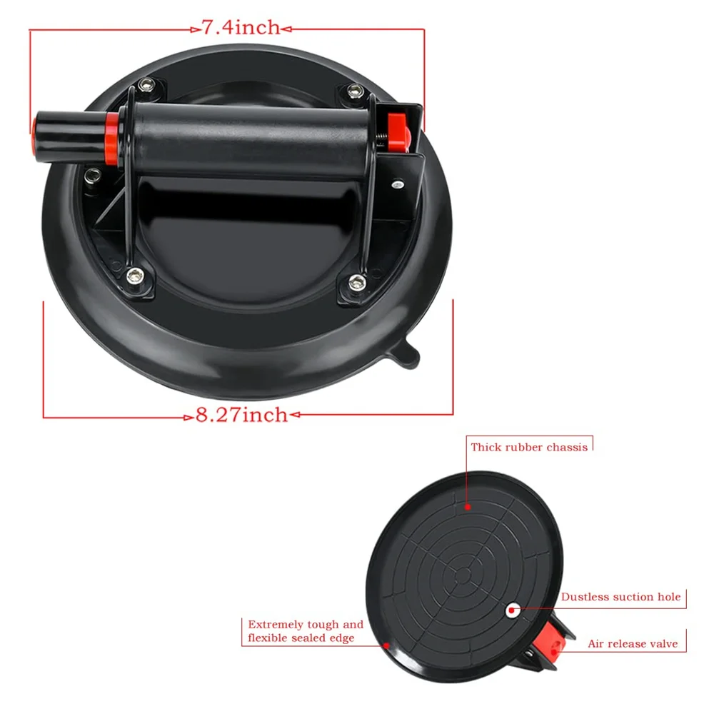 8 Inch Hút Chân Không Hút 220Kg Với Đồng Tay Cầm Ventosas Para Vidrio Nặng Nâng Cho Đá Hoa Cương Gạch Kính hướng Dẫn Sử Dụng Nâng