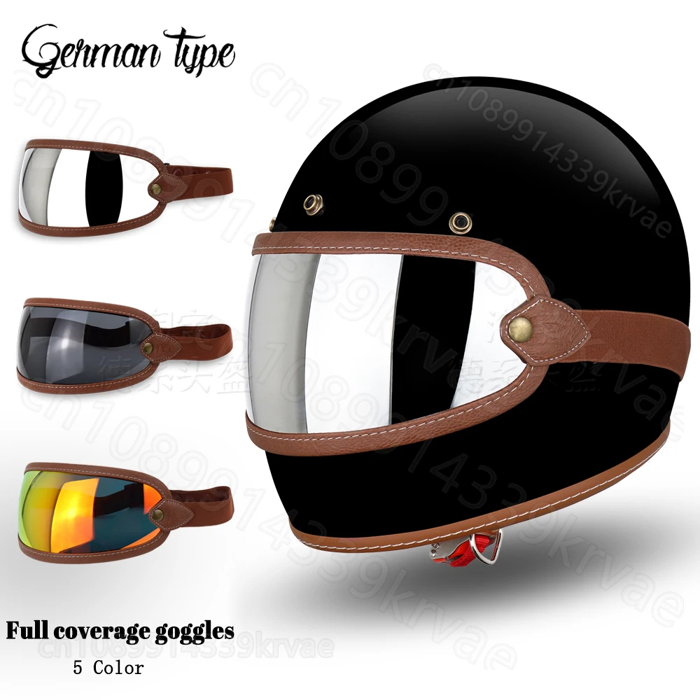 Retro Motorcycle Helmet Goggles for Motorcycle Full Helmet Goggles Three-Quarters Half Helmet Bubble Mirror Motorcycle Accessory