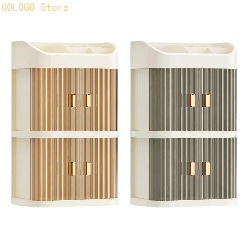 

Large Capacity Makeup Box 3 Layers Desktop Cosmetic Organizers Makeup Storage Box D0LD