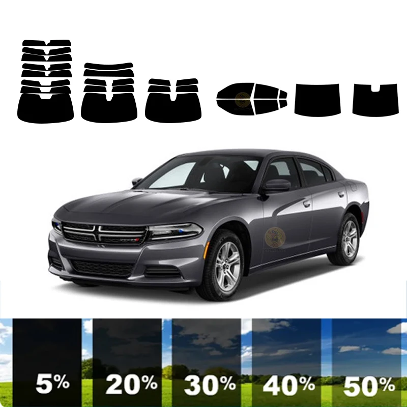 precut Removable Window Tint Film For Car 100% UVR 5%-70%VLT Heat Insulation Carbon ﻿For DODGE CHARGER 4 DR SEDAN 2011-2014