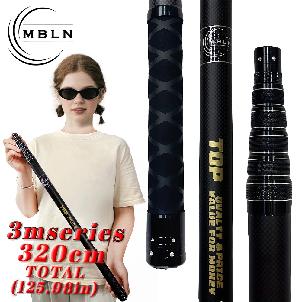 MBLN Carbon-Landungsnetz, einstellbar bis zu 320 cm, zusammenklappbar auf weniger als 60 cm, ultraleicht, robuste Carbonkonstruktion mit 40 cm Ring, tragbar – Detail 2