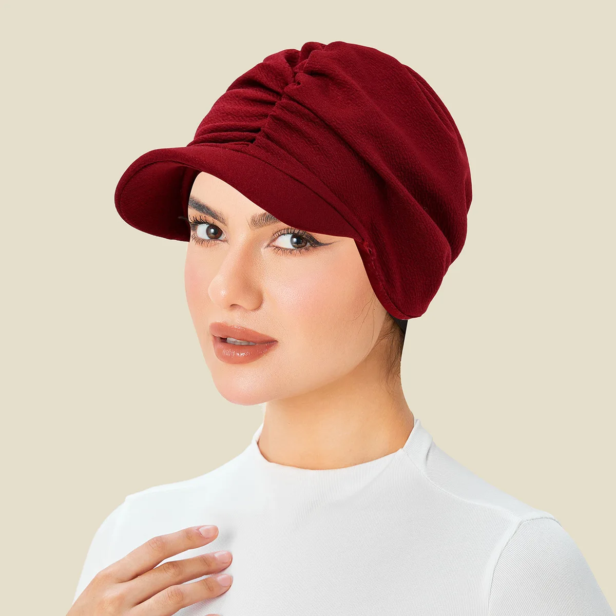 Automne hiver femmes casquette de Baseball mode bord chapeau musulman Hijab Turban Bonnet perte de cheveux foulard chapeaux visière Turbante Mujer