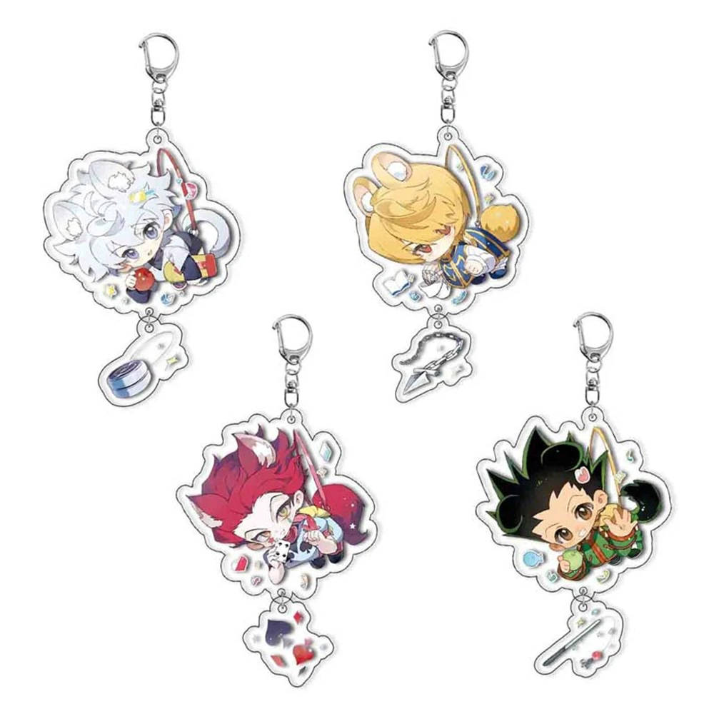 Anime HUNTER×HUNTER GON FREECSS Killua Zoldyck Cosplay Costume Acrylic Key Chain Keychain Pendant Prop Accessories Gift