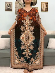 African Dresses For Women Printed Floral Loose Femme Robe Novelty Summer Sleeves Boubou Plus Size Evening Dress Nigerian Clothes