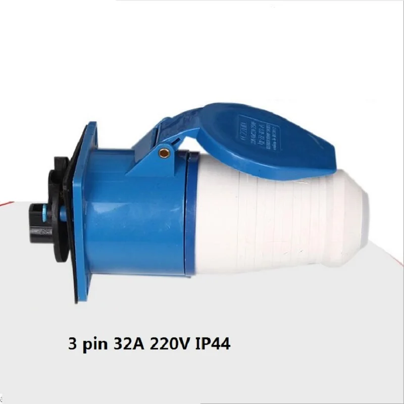 Промышленная Водонепроницаемая штепсельная розетка 32 А 220 В, соединительная промышленная штепсельная розетка