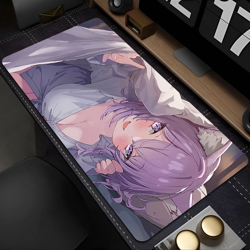 Muismat Laptop Kantoorkast Toetsenbord Pad PC Bureaumat Grote muismat Antisliprubber H-hololive Nekomata Okayu Extended Pad