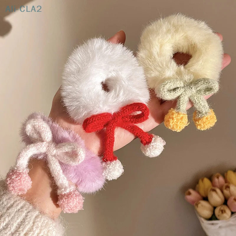 Bonito doce pelúcia corda de cabelo doce cor elástica faixas de cabelo para mulheres meninas crianças acessórios para o cabelo rabo de cavalo scrunchies presentes