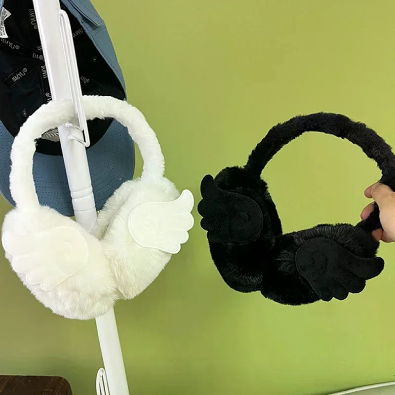 Y2K Angel Wing Weiche Plüsch Ohr Wärmer Winter Ohrenschützer Für Frauen Outdoor Earflap Schutz Ohr Abdeckung