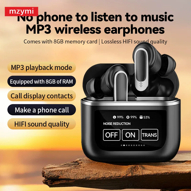 

MZYMI V8 Pro In Ear Wireless Earphones ANC Noise Cancelling Headphone Touch Screen Controls Headsets Bluetooth 5.3 Headphones