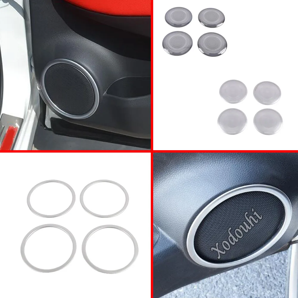 Car Door Cover Stick ABS/Steel Audio Speak Sound Cover Ring Circle Lamp Trim For Nissan Qashqai j11 2019 2020 2021 2022 2023