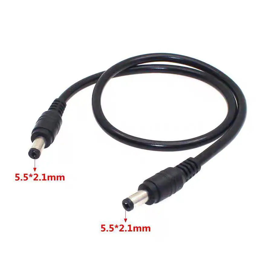 

18AWG DC Power Plug 5.5 x 2.1mm Male To 5.5 x 2.1mm Male CCTV Adapter Connector Cable 12V 10A Power Extension Cords 0.5m/1m