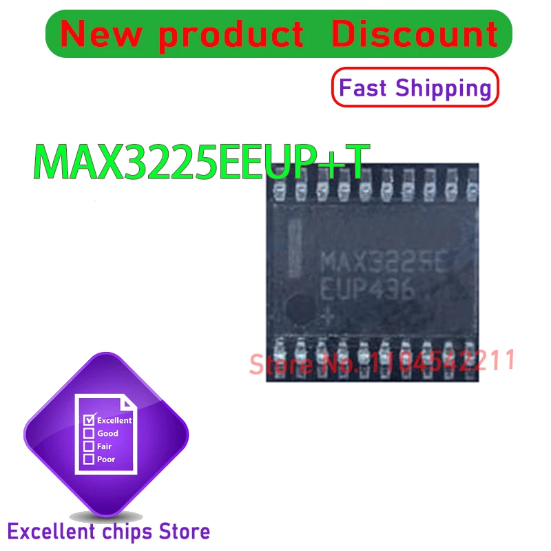 1~30PCS 100% New original MAX3225EEUP+T MAX3225EEUP MAX3225E package:TSSOP20 transceiver RS232 chip