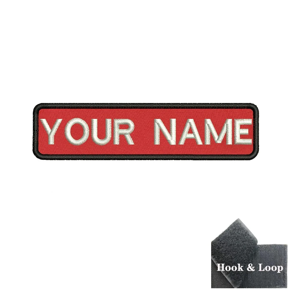 1PC Aangepaste gepersonaliseerde naamnummer Patch Strepen 10cmX2.5cm Badge tags chevrons Armband Opstrijkbare of haaklus geborduurd