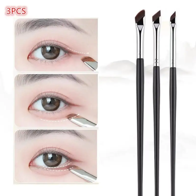 3 Pcs Multifunctional Eyeliner Brush Angle Eyeliner Brush Right Angle Brushes Extremely Fine Makeup Brush Aegyo Sal Brushes