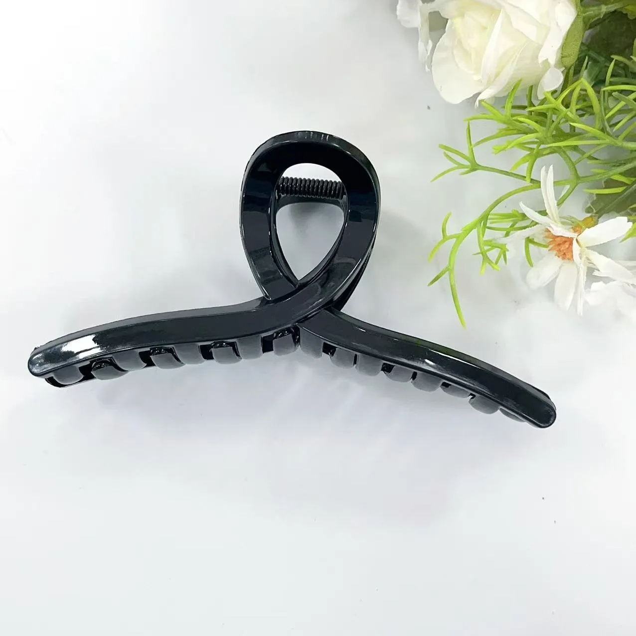 13 cm große, kreuzsichere, weiche Silikon-Haarklammern für Damen, hochelastisch, Haifischgriff, verformbar, Anti-Kollisions-Haar-Accessoires, K – Detail 10