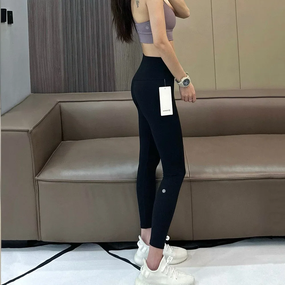 Pantalon de Yoga de sport décontracté taille haute pour femmes, Style européen et américain, longueur 25 pouces, tissu luxueux et doux haut de gamme