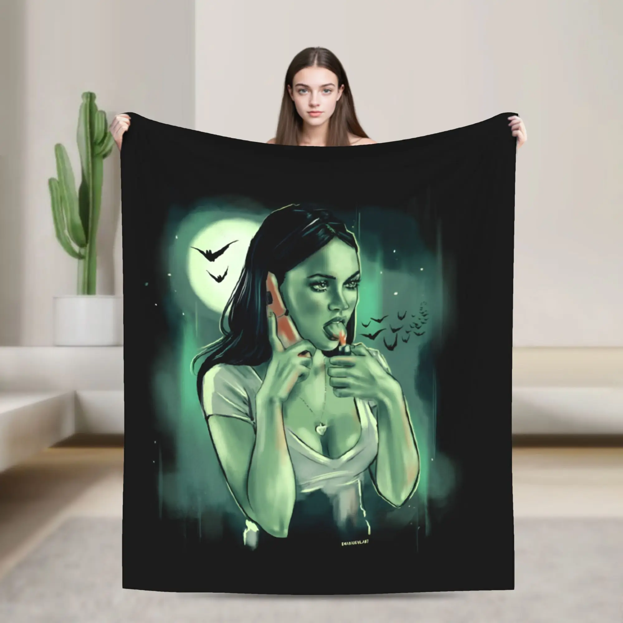 Jennifer's Body I'm a God Megan Fox Plush Blankets  Awesome Throw Blankets for Home Hotel Sofa  150*125cm Bedspreads