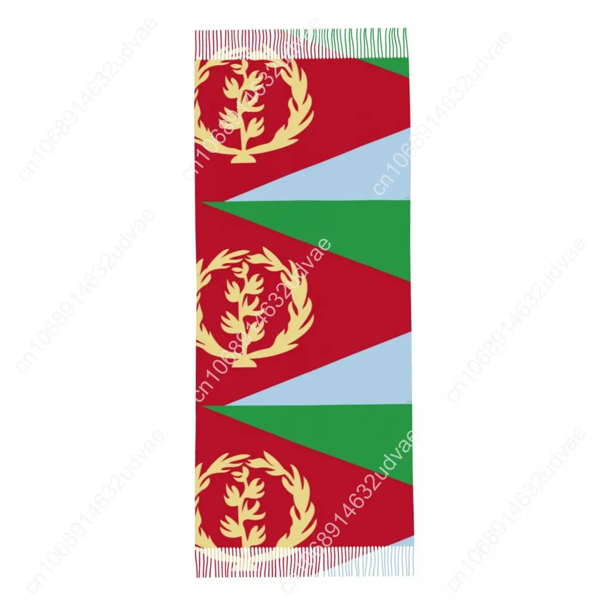 Syal Eritrea Bangga Bendera Eritrea untuk Wanita Syal Panjang Besar Hangat Syal Rumbai Pashmina