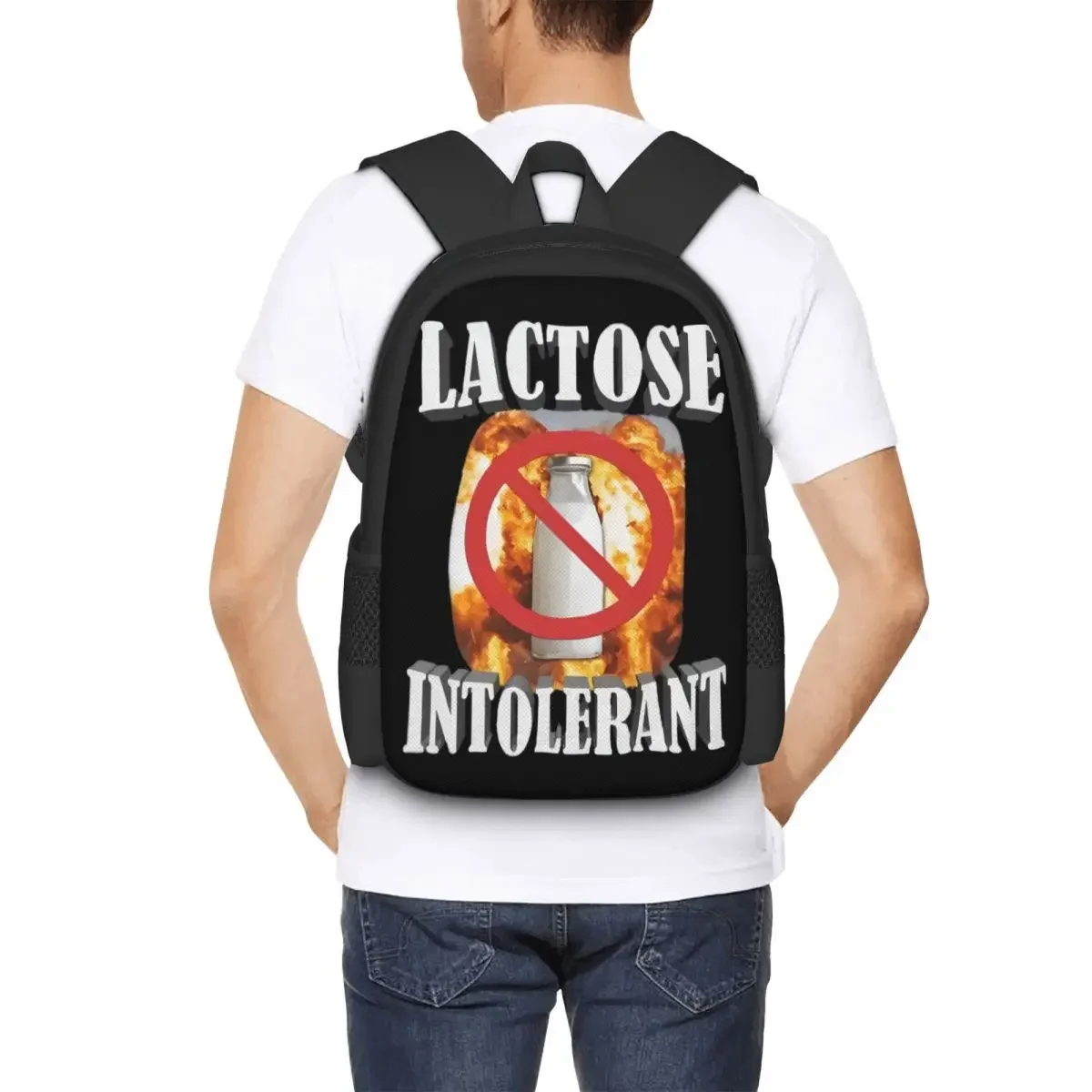 Lactose intolerance print for boys and girls, children's backpacks, laptops, shoulder bags