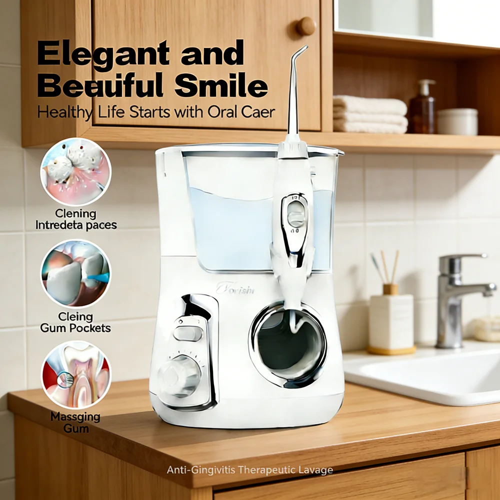 

Электрический ирригатор для полости рта 800 мл, 10 регулируемых уровней, 5 насадок, для глубокой чистки и защиты от кариеса