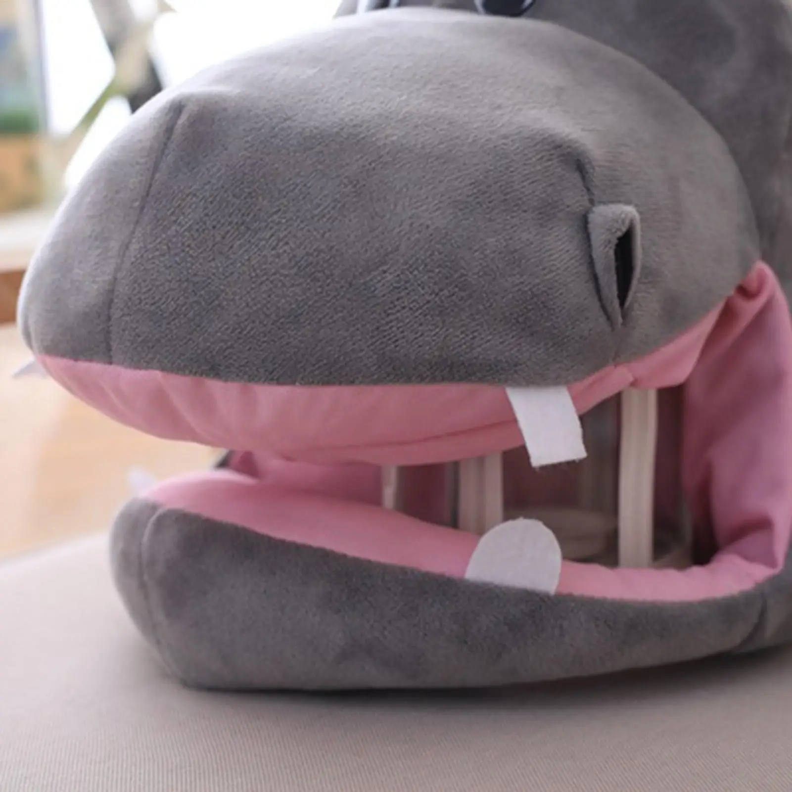 

Hippo Hat Adjustable Soft Plush Animal Headgear Winter Plush Animal Hat Funny Hippo Headwear for Party Costume Photo Props