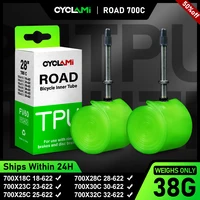 CYCLAMI oficial ultraligero TPU carretera interior 700c tubo bicicleta de carretera MTB Material TPU neumático 60mm de longitud válvula francesa 18 25 28 32