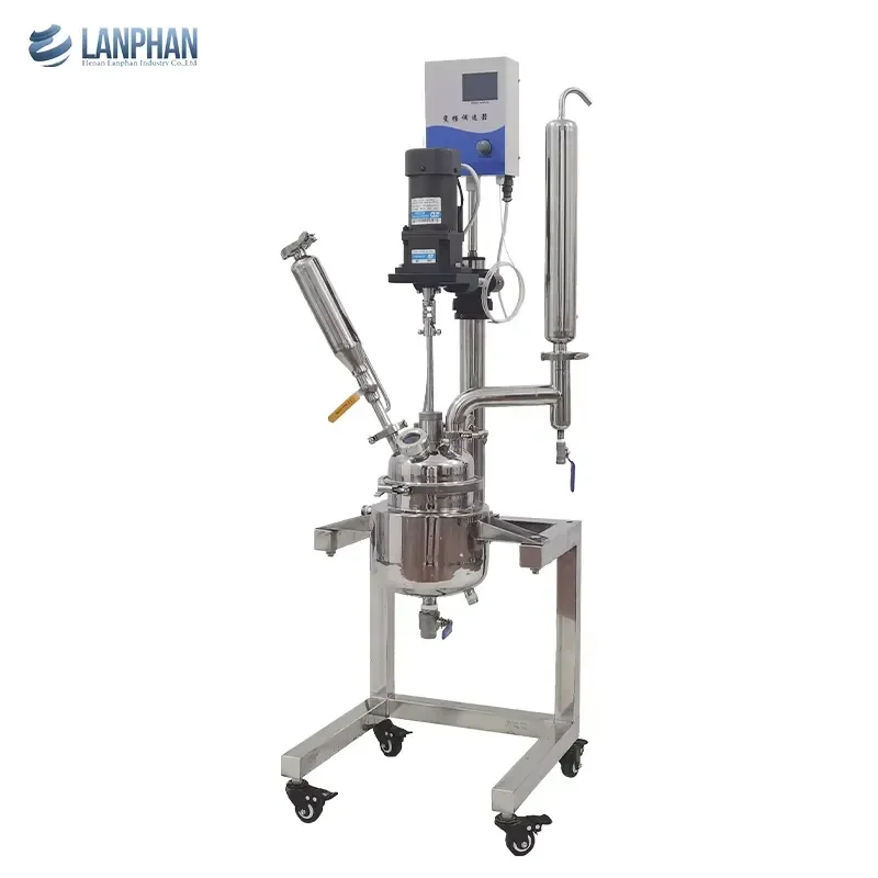 1L 2L 3L 5L Digital Display Chemical Lab Jacketed Stainless Steel Reactor Vessel 220V