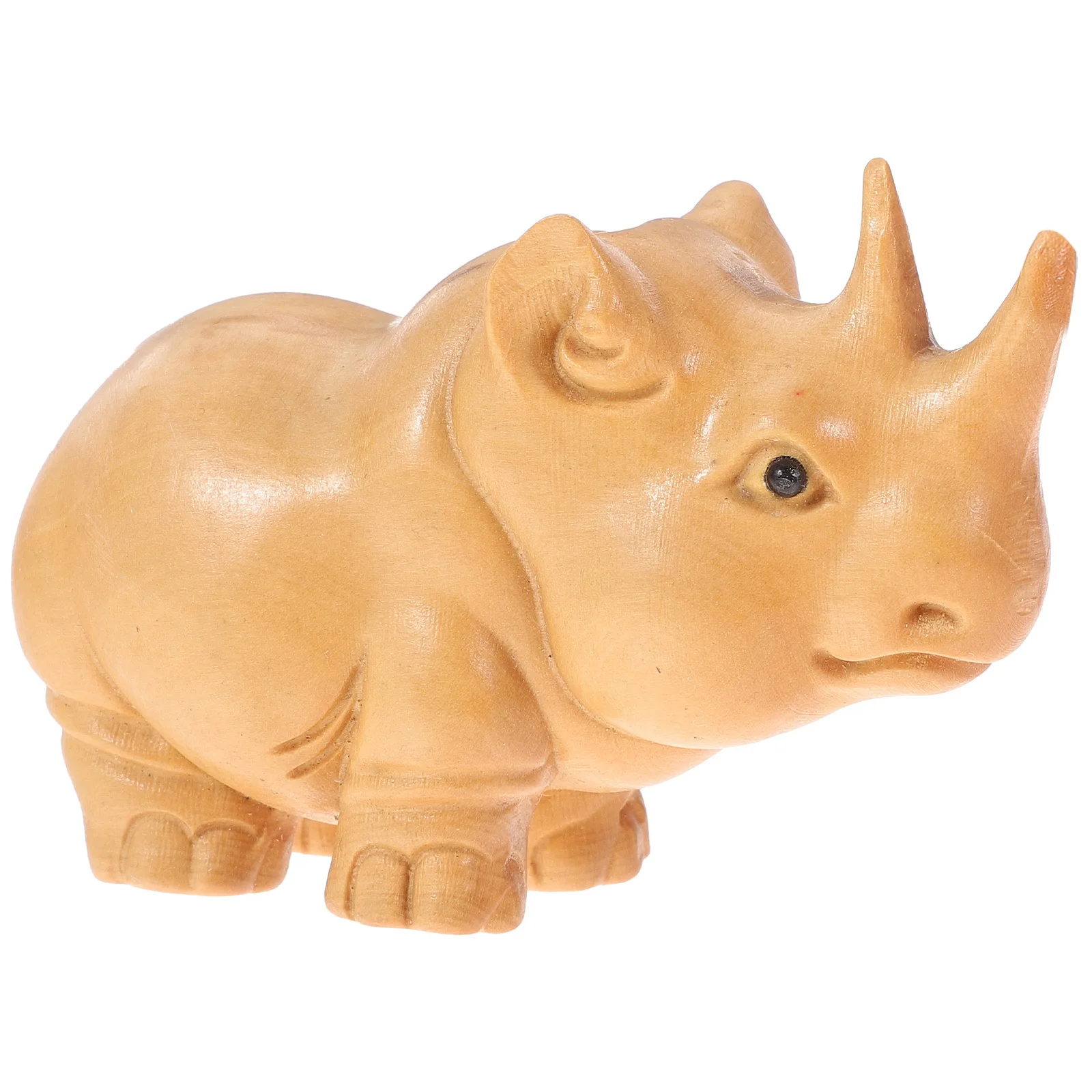 

Boxwood Rhino H held Plaything Wooden Desktop Decor Miniature nament Smooth Surface Boxwood Rhino Statue Retro Design