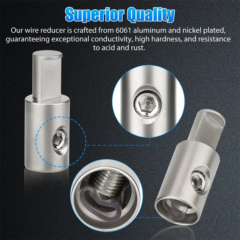 

1pair Car Audio Splitter Wire Power Supply Terminal Audio Amplifier Dual 1/0 Gauge To 1/0 Gauge Amp Input Reducers Discharge