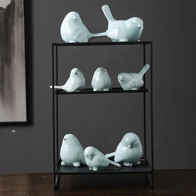 

Ceramic Bird Ornaments Dynamic Home Decoration Ceramic Hollow Microlandscape Bird Handicraft For Living Room Study Holiday Gift