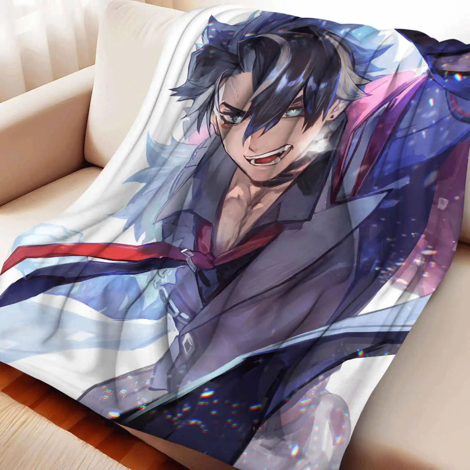 Genshin Impact  Wriothesley  blanket flannel blanket home travel blanket children warm bed