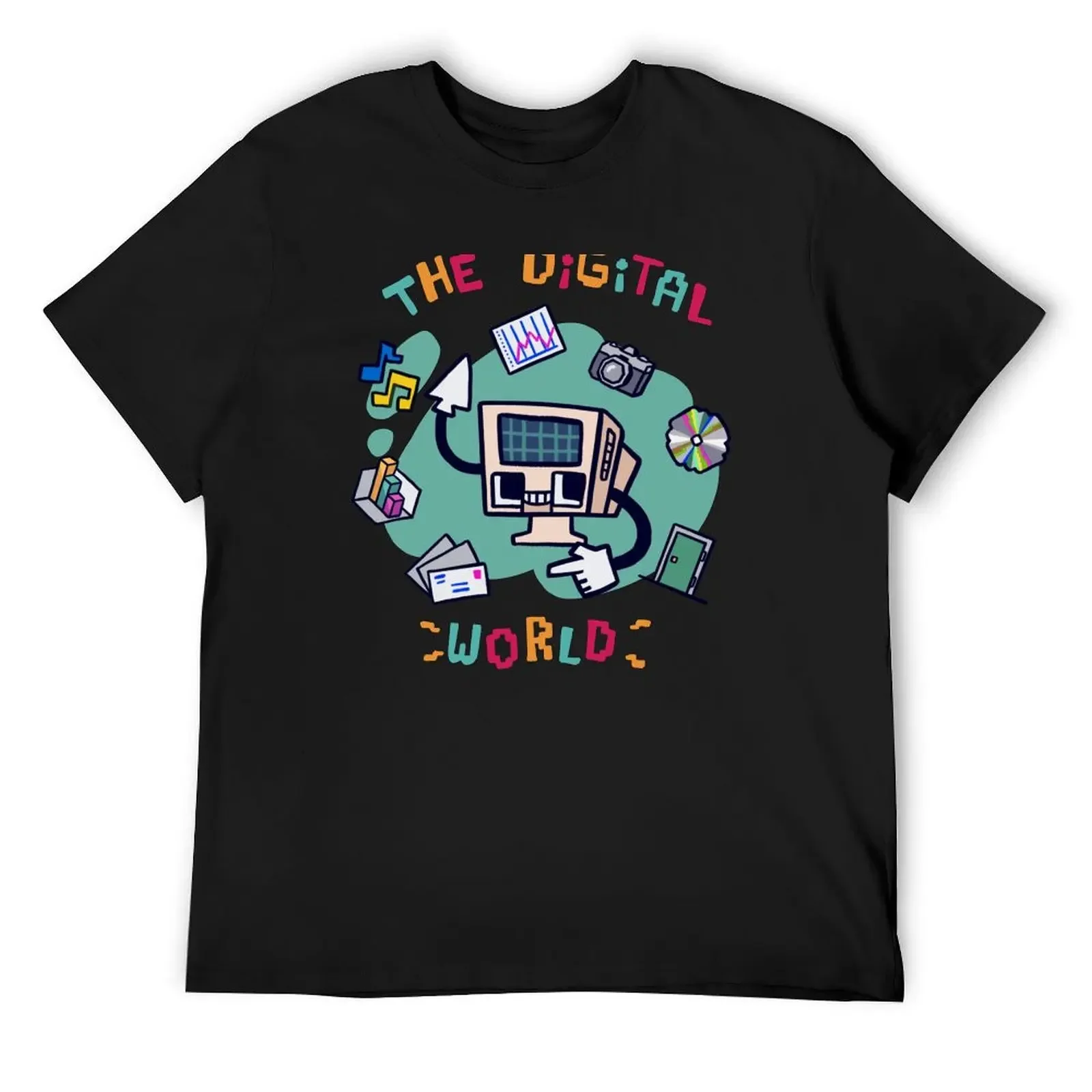 

Digital World T-Shirt man t shirt cute tops topping blue lock mens funny t shirts