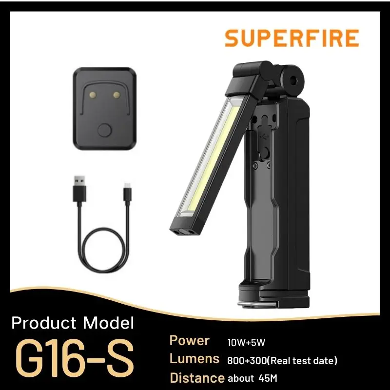 

Supfire G16-S/G15/G15-S Rechargeable Work Lights Ultra Bright 360 Degree With Magnetic Base 5 Lighting Modes LED Working Light