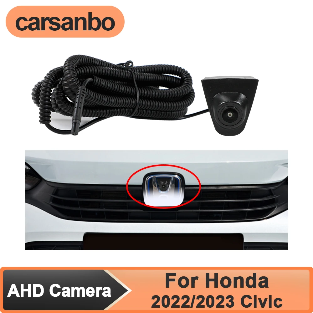 

Carsanbo AHD 1080P 150° Vehicle Front View Camera for Honda 2022/2023 Civic Night Vision Waterproof Fisheye Parking Monitoring