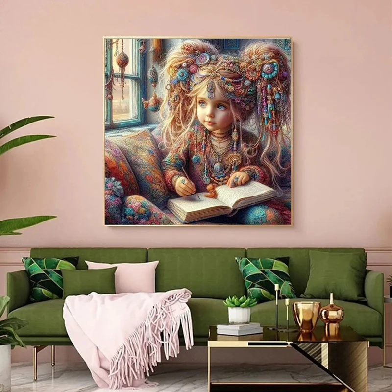 100% Fairy Dust Drill Cartoon Girl DIY Diamond Painting Cross Stitch Portrait Full Crystal Mosaic Embroidery Art Home Decor Gift