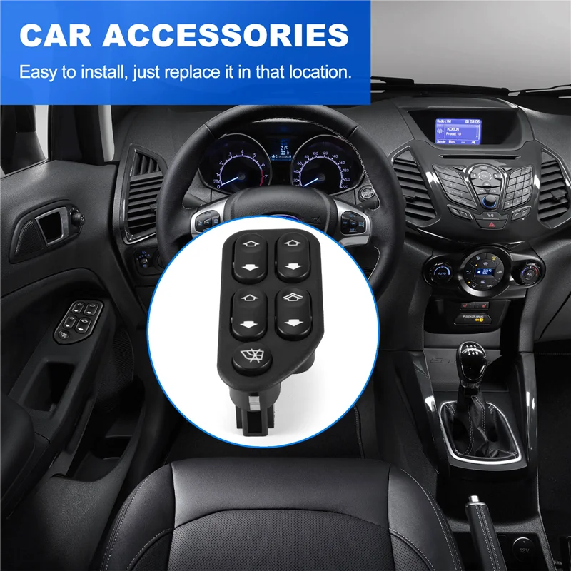 

Новый главный переключатель управления стеклоподъемником, подходящий для Ford Ranger Fiesta Ecosport 2004-2008 7S6514529AA-AT80